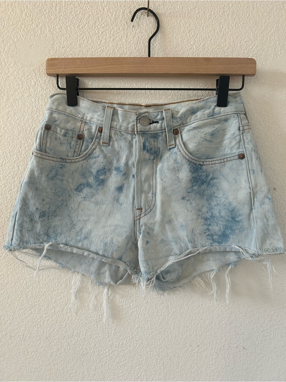 Levi's  501 Light Blue Tie-Dye Denim Shorts